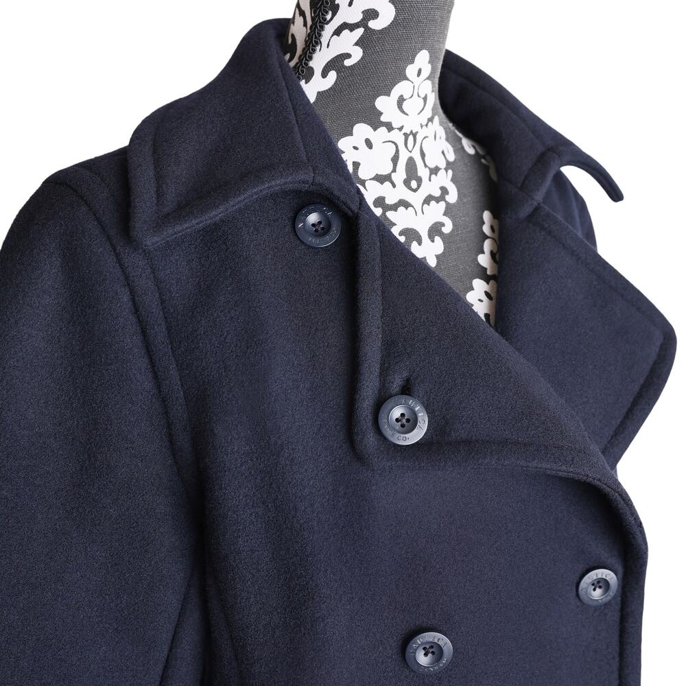 Women's Vintage 90s/Y2k Navy Nautica Double Breasted Wool Trench Coat - XL - Picture 4 of 8